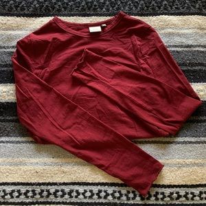 ✨3/$15 Cropped Long Sleeve Lettuce Hem T-Shirt